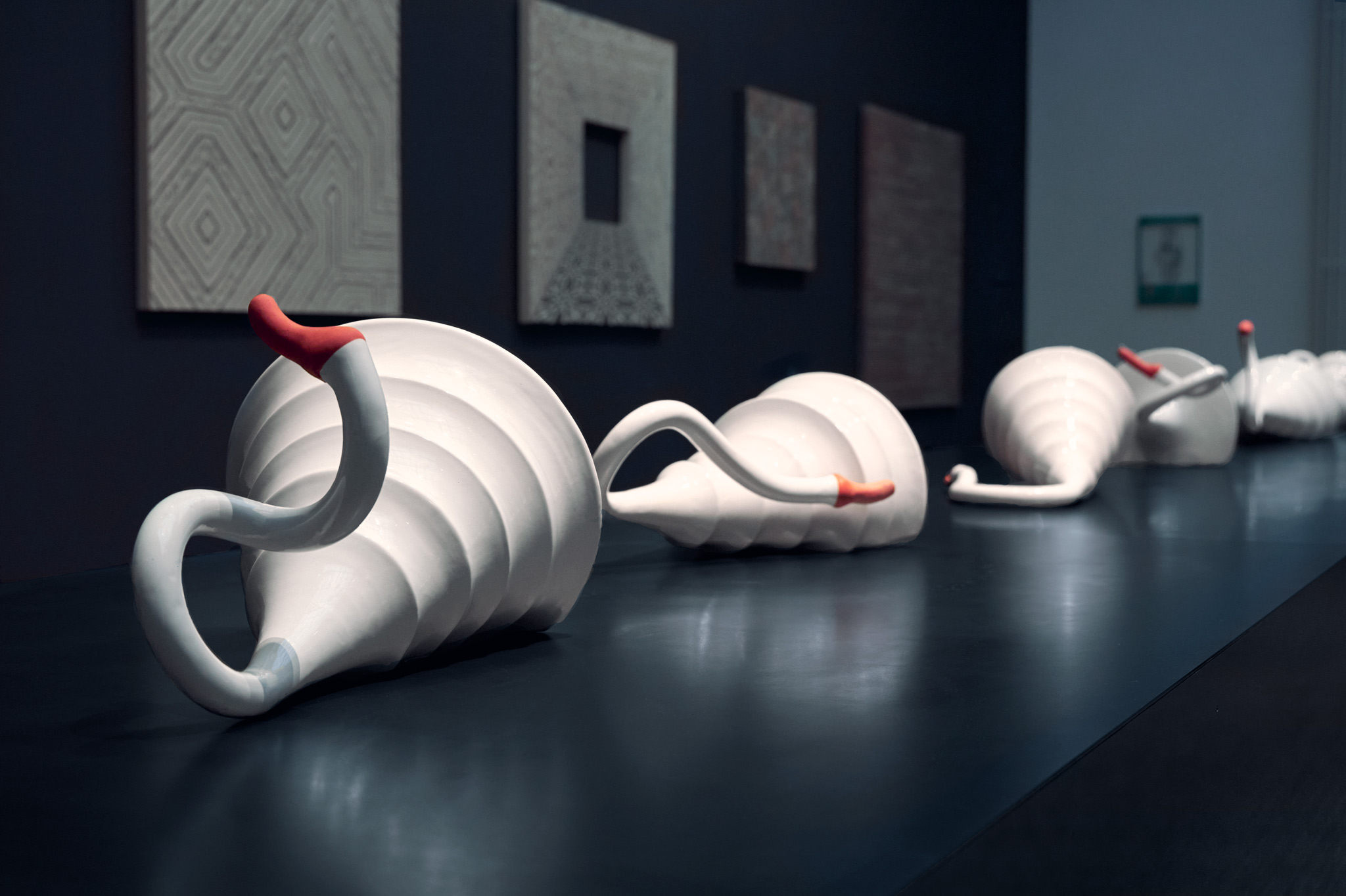 Richard Slee's Swans at Musée Ariana Geneva